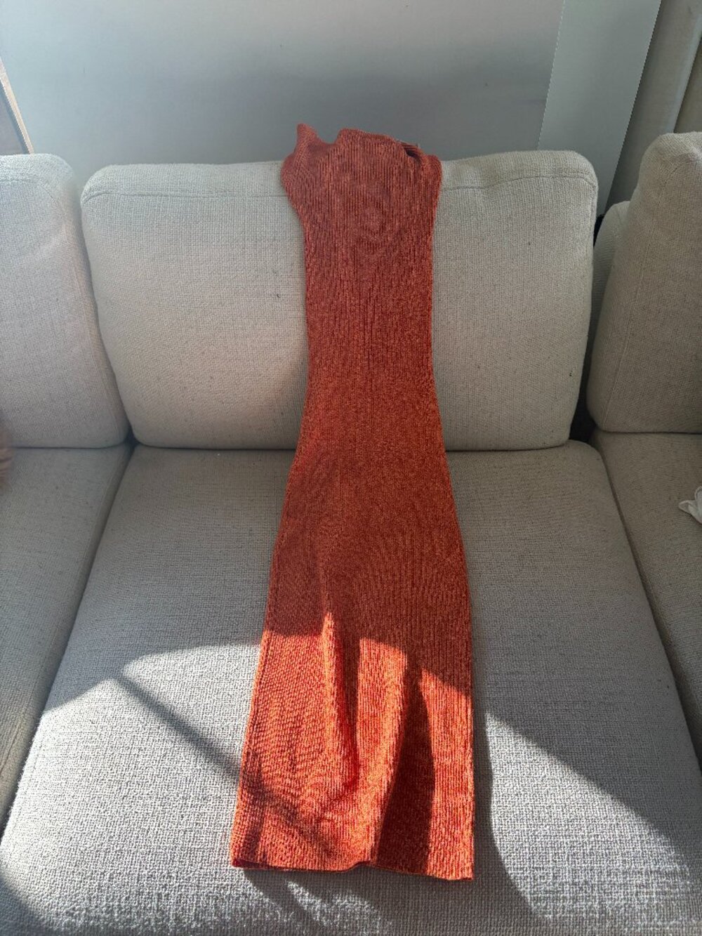 NWT Meshki Betty Halter Midi Knitted Dress Orange Marle XS